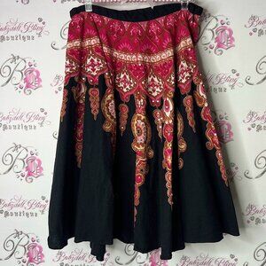 Seduction skirt paisley boho sequins Chic Black and Pink Women's Skirt